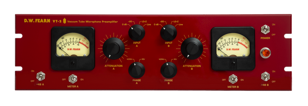 Preamplificador de micrófono de tubo de vacío de doble canal DW Fearn VT-2